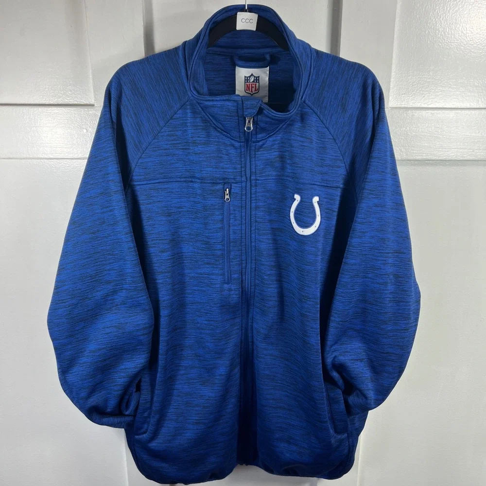 NFL Indianapolis Colts Mens XXL Blue Space Dye Full Zip Jacket HTF
